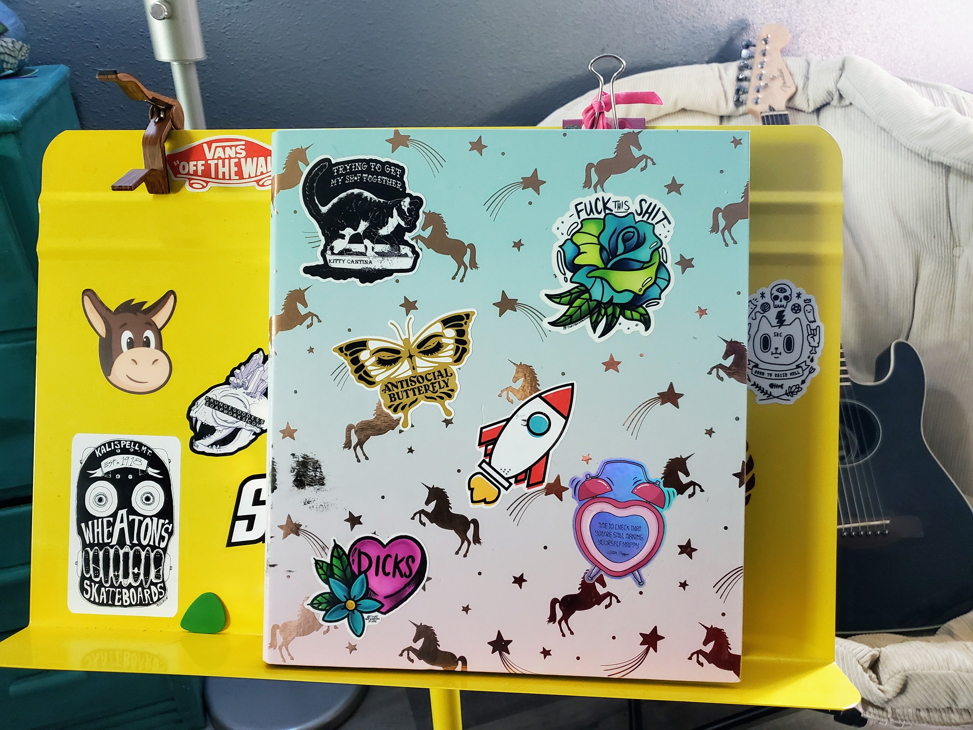Grunge Goddess Cat Skull Sticker